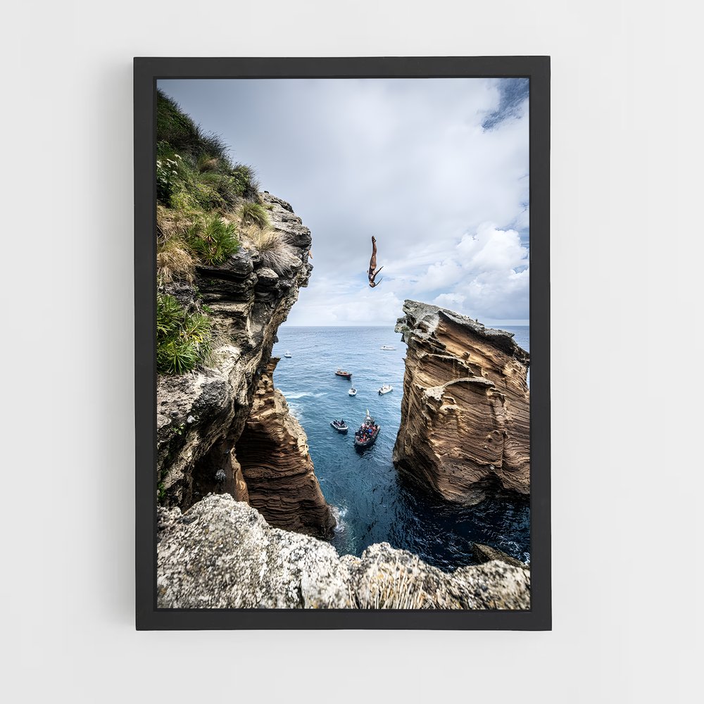 Poster Cliff diving extrême – affiche Plongeon de falaise (vue 2)